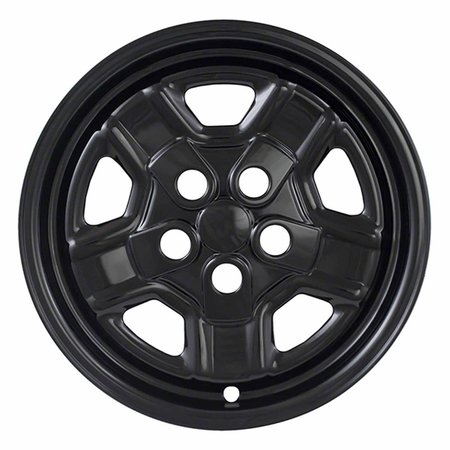 COAST2COAST 16", 5 Indented Spoke, Gloss Black, Plastic, Set Of 4, Compatible With Steel Wheels IWCIMP78BLK